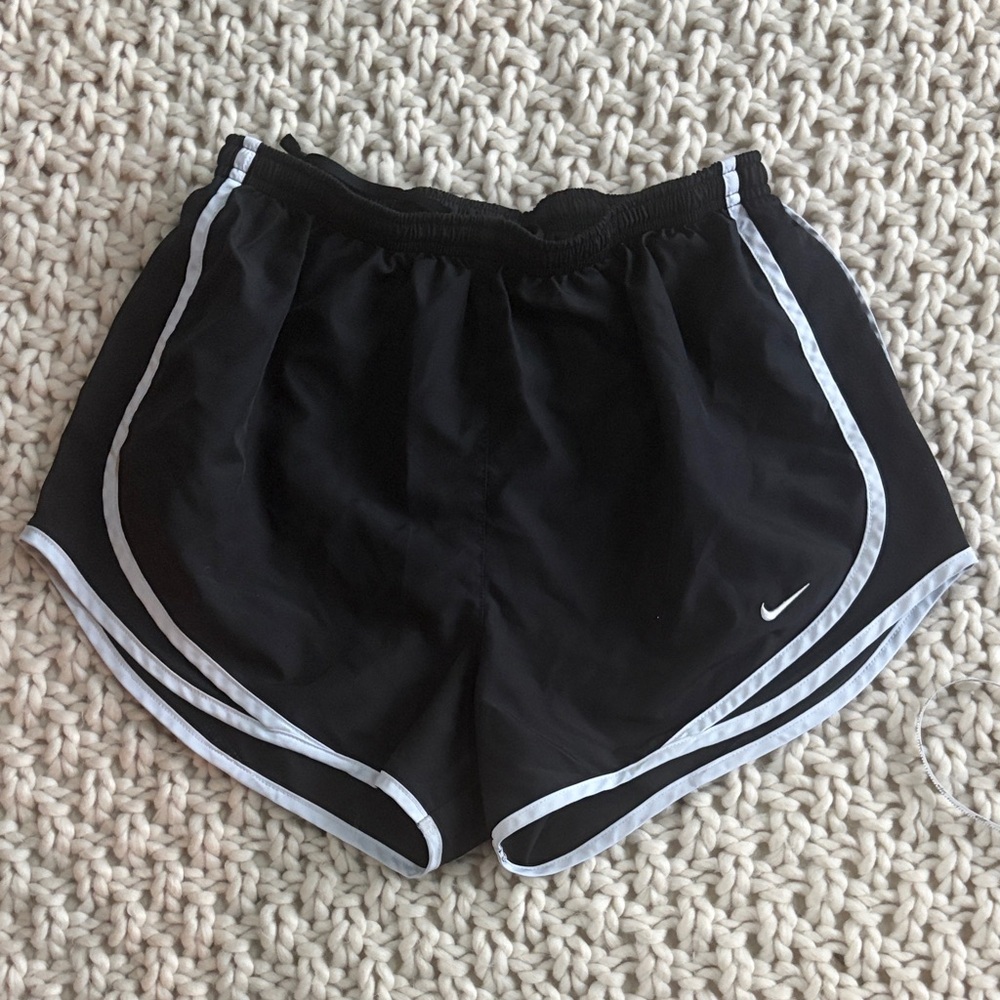 Nike Women’s Black Athletic Shorts with White Piping